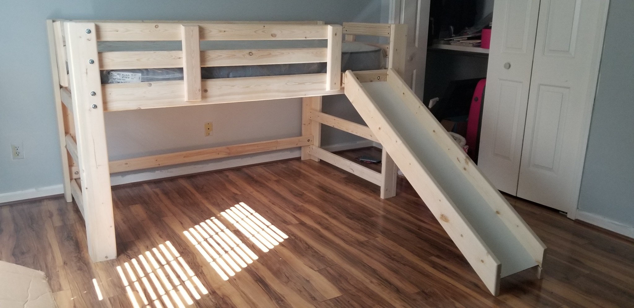 Mini Loft w/ Slide (Right side) unfinished / natural Bargain Box