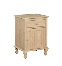 Whitewood Cottage 1 Drawer Nightstand Unfinished