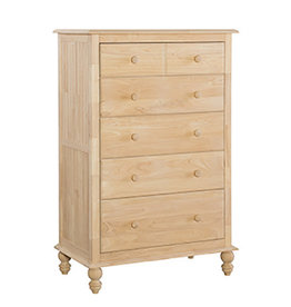 Whitewood Cottage 5 Drawer Chest Unfinished
