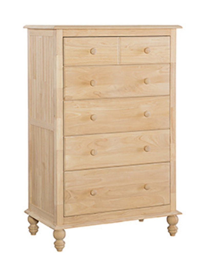 Cottage 5 Drawer Chest Unfinished Bargain Box And Bunks