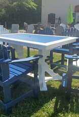 HDM Outdoor 44" x 72" Rectangular  Outdoor Counter-Height Table  w/ 6 Stationary Captain's Chairs