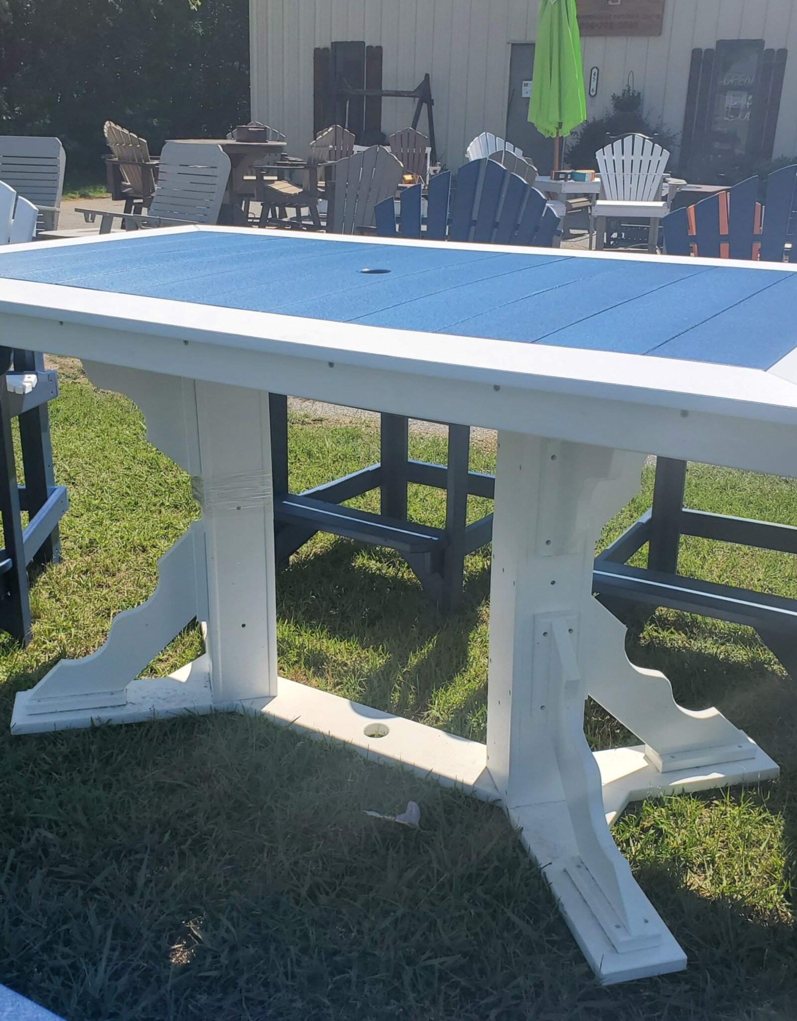 HDM Outdoor 44" x 72" Rectangular  Outdoor Counter-Height Table  w/ 6 Stationary Captain's Chairs