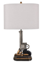 Crestview Quick Draw Revolver Touch Lamp w/ Shade