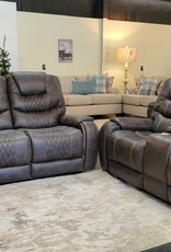 SouthCo Austin Steel Gray Dual Reclining Sofa - No Power