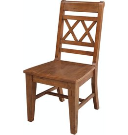Whitewood Farmhouse Chic Double-X Chair - Specify Brindle or Bourbon