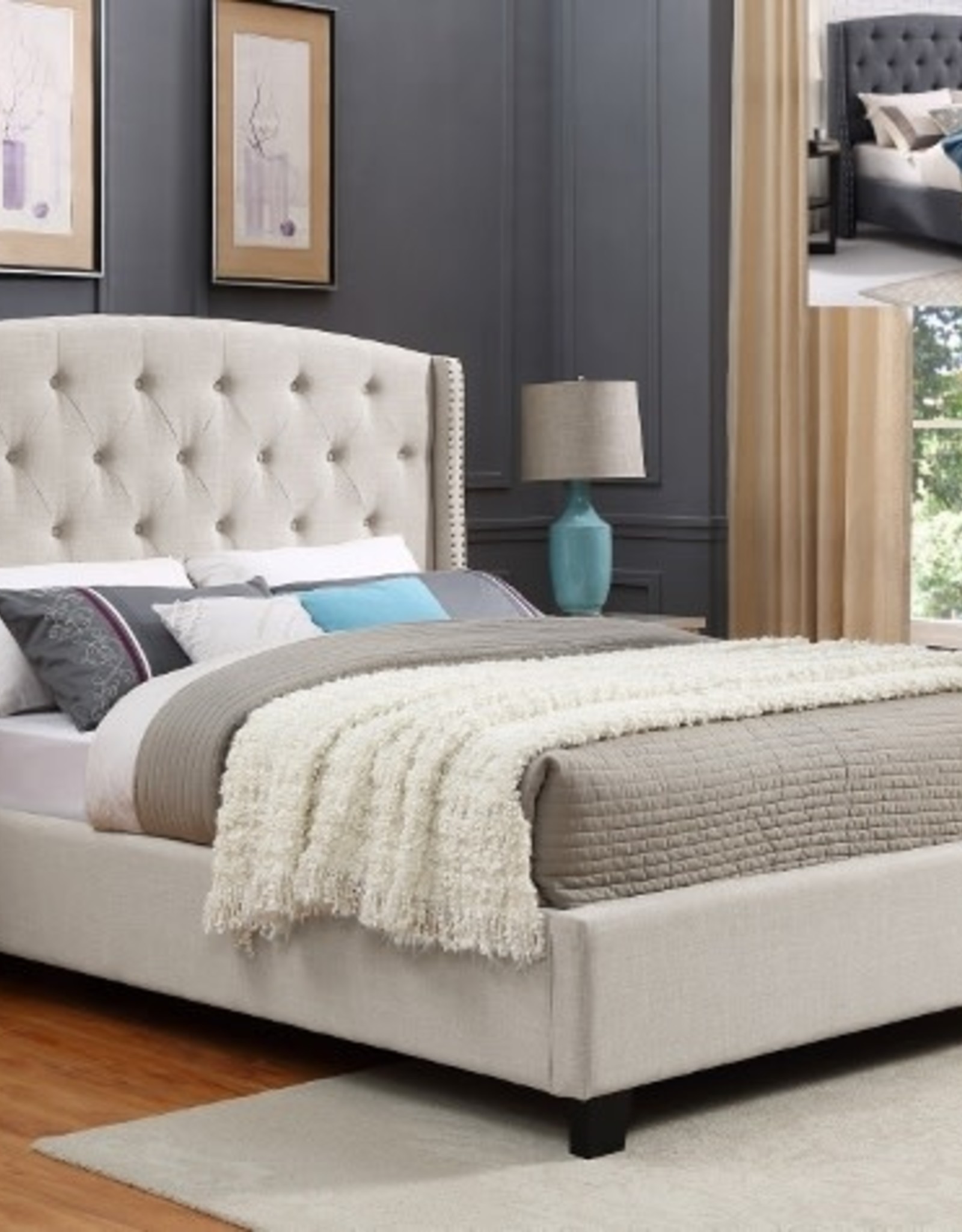 Crownmark Eva Upholstered Bed