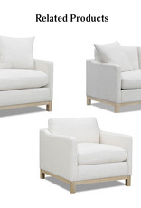 Salt Flat Marlow Linen Arm Chair  w/ White Oak Frame
