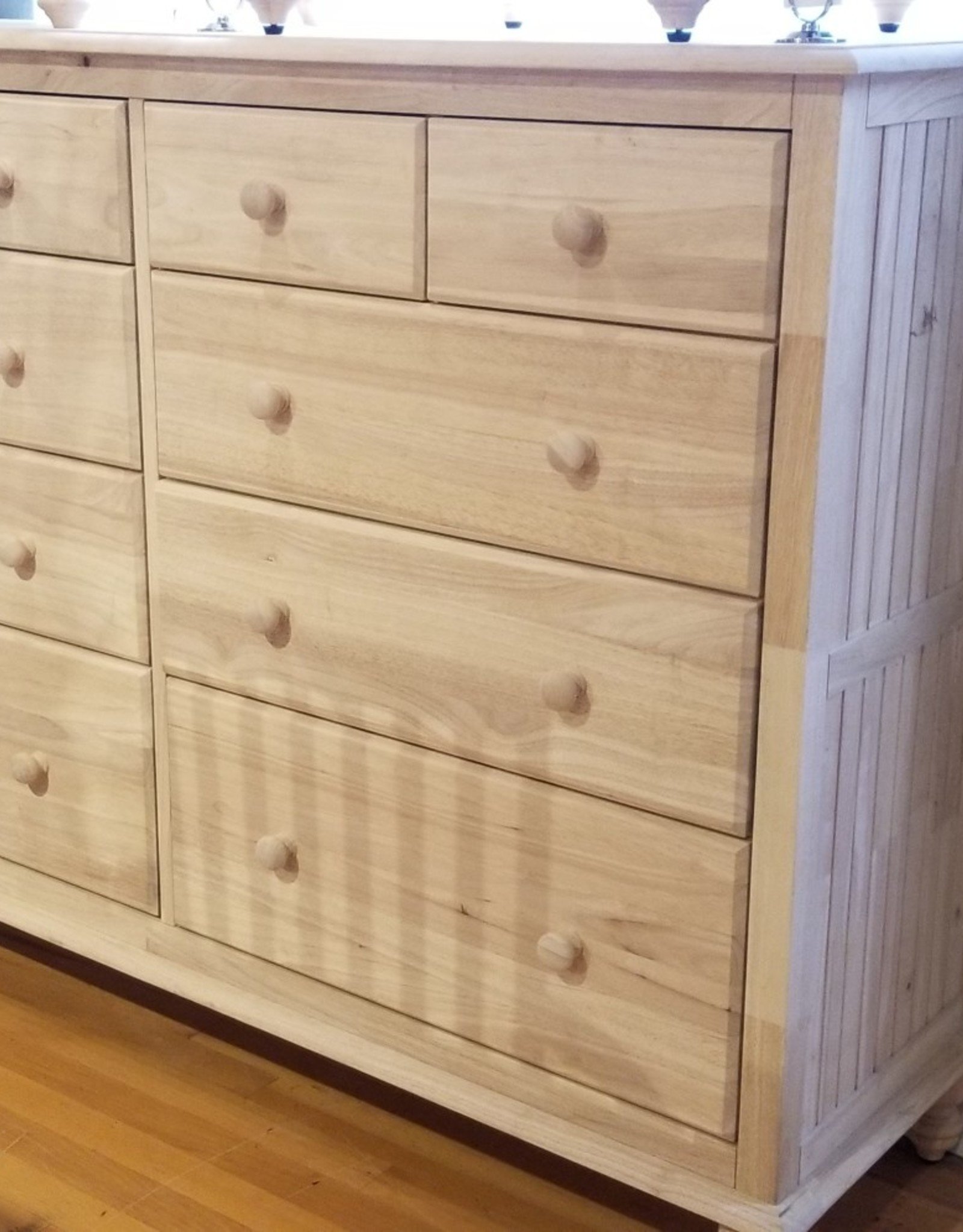 Whitewood Cottage 10-Drawer Dresser - Unfinished