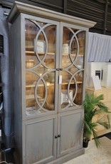 Nest Home Collections Tiana Distressed Tall Cabinet w/ Glass Doors