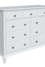 Whitewood Cottage 9-Drawer Dresser w/   Bright White Finish