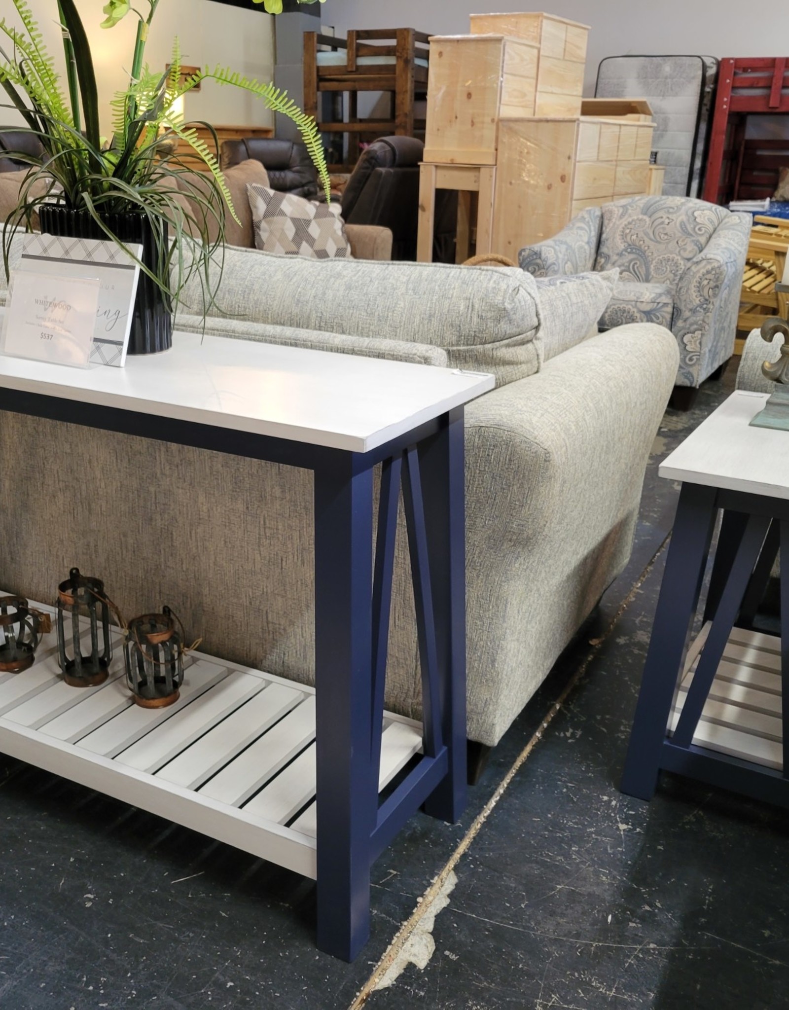 Whitewood Surrey Sofa Table - Specify Color (Blue/White or Gray/White)