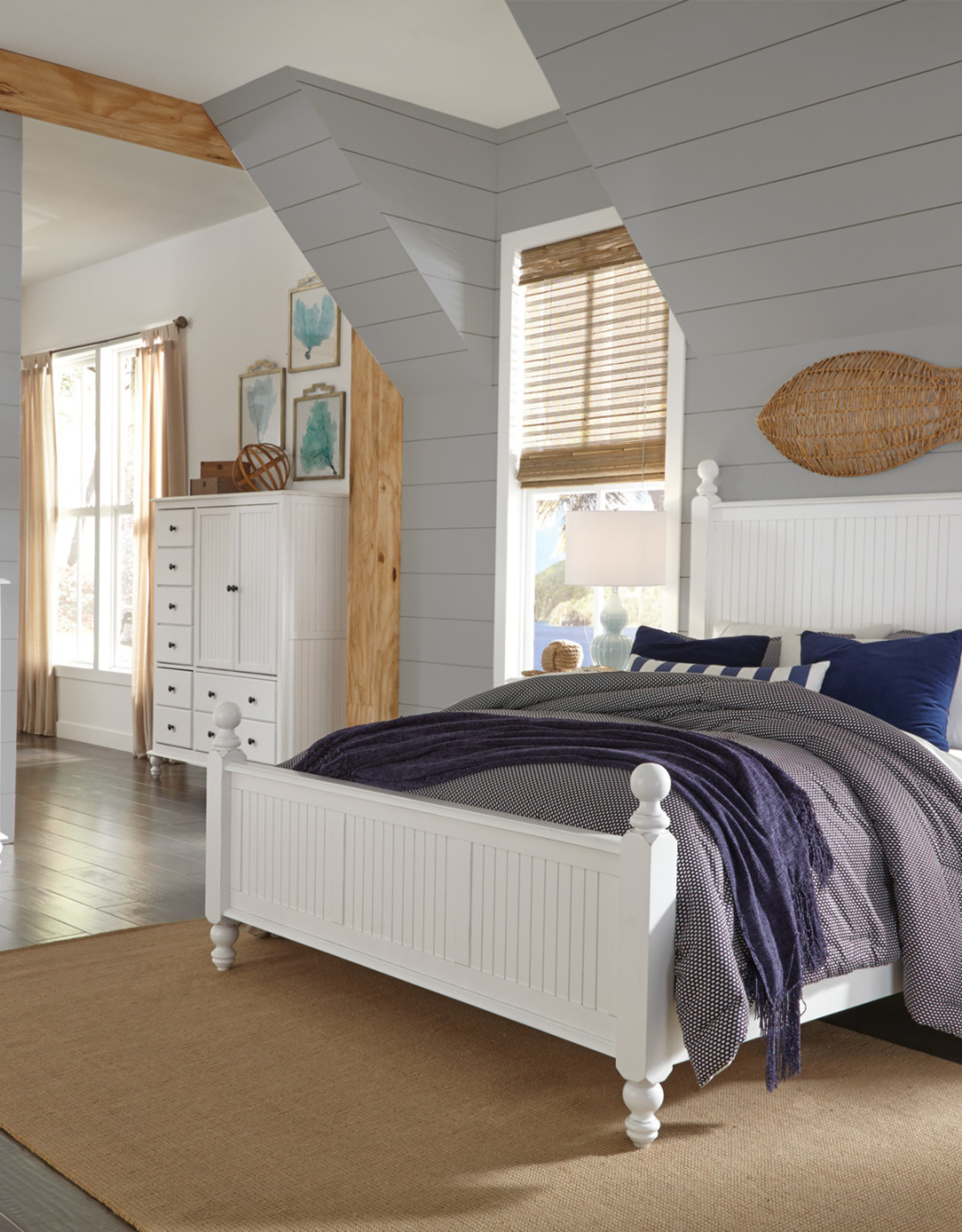 Whitewood Cottage King Bed - Beach White