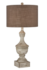 Forty West Designs Amy Table Lamp - Brown shade with Weatherwood base