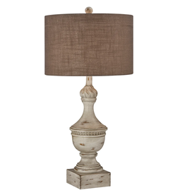 Forty West Designs Amy Table Lamp - Brown shade with Weatherwood base