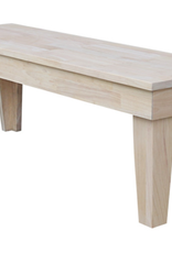 Whitewood Aspen Bench - Unfinished 52"W x 15"D x 18"H