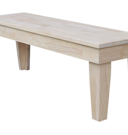 Whitewood Aspen Bench - Unfinished 52"W x 15"D x 18"H