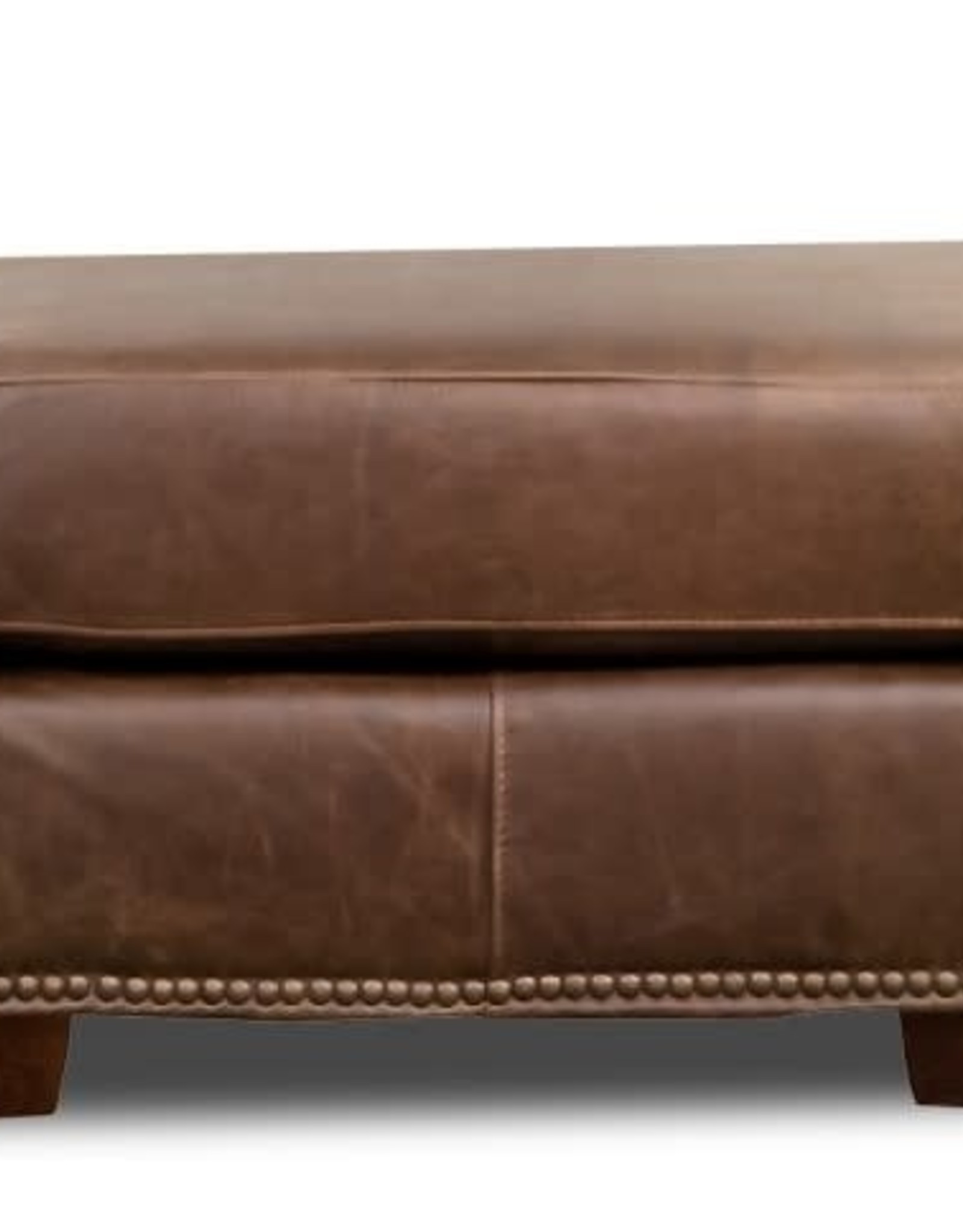 USA Premium Leather Ancient Brown Leather Ottoman 26" w x 30" deep x 16" tall