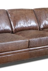 USA Premium Leather Ancient Brown Leather Track Arm Sofa