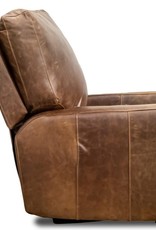 USA Premium Leather Ancient Brown Leather Track Arm Chair