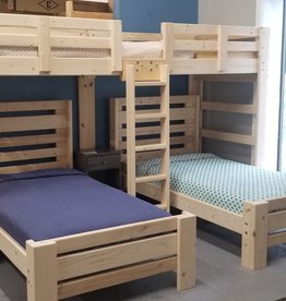 Bargain Bunks Hat Trick - Triple Bunk w/ front ladder- unfinished (Foster Care)