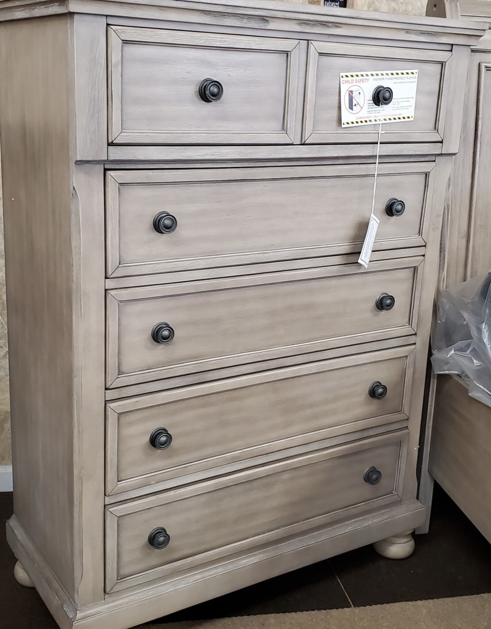 Bernards Ashcott Grey 5- Drawer Chest