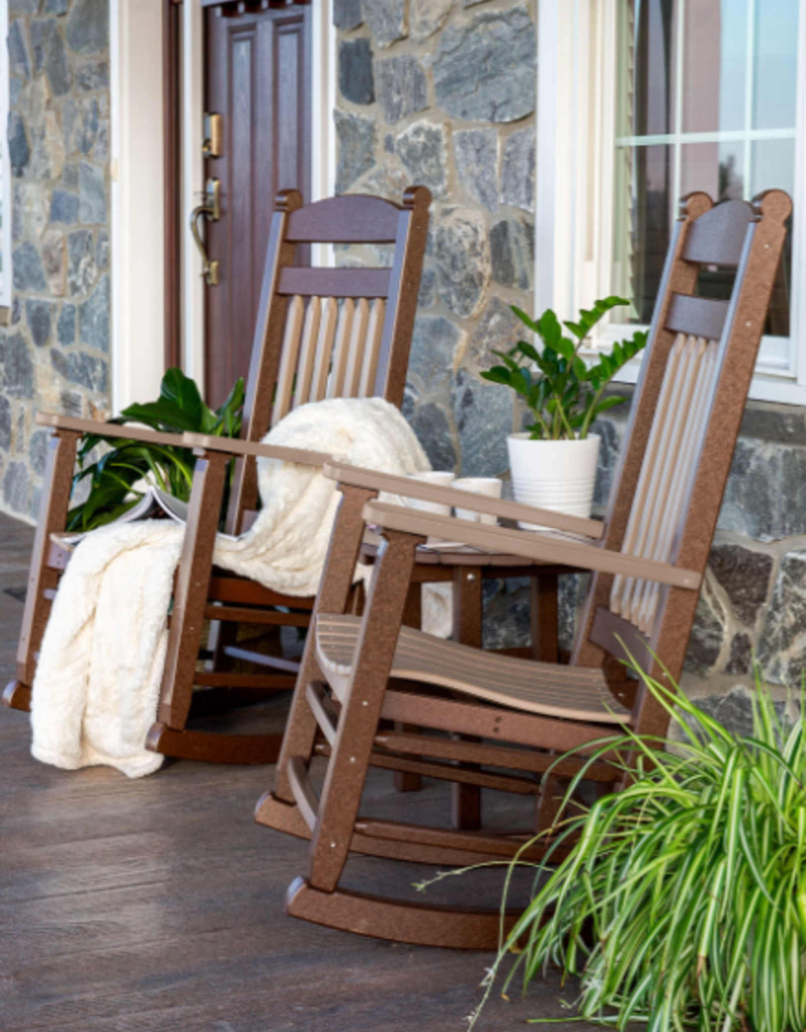 Leisure Lawn Outdoor Lumbar Outdoor Poly Porch Rocker