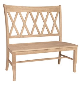 Whitewood Double XX Back Bench - unfinished