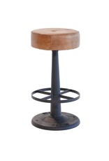 Nest Home Collections Gavin Leather and Iron Counter-Height Stool