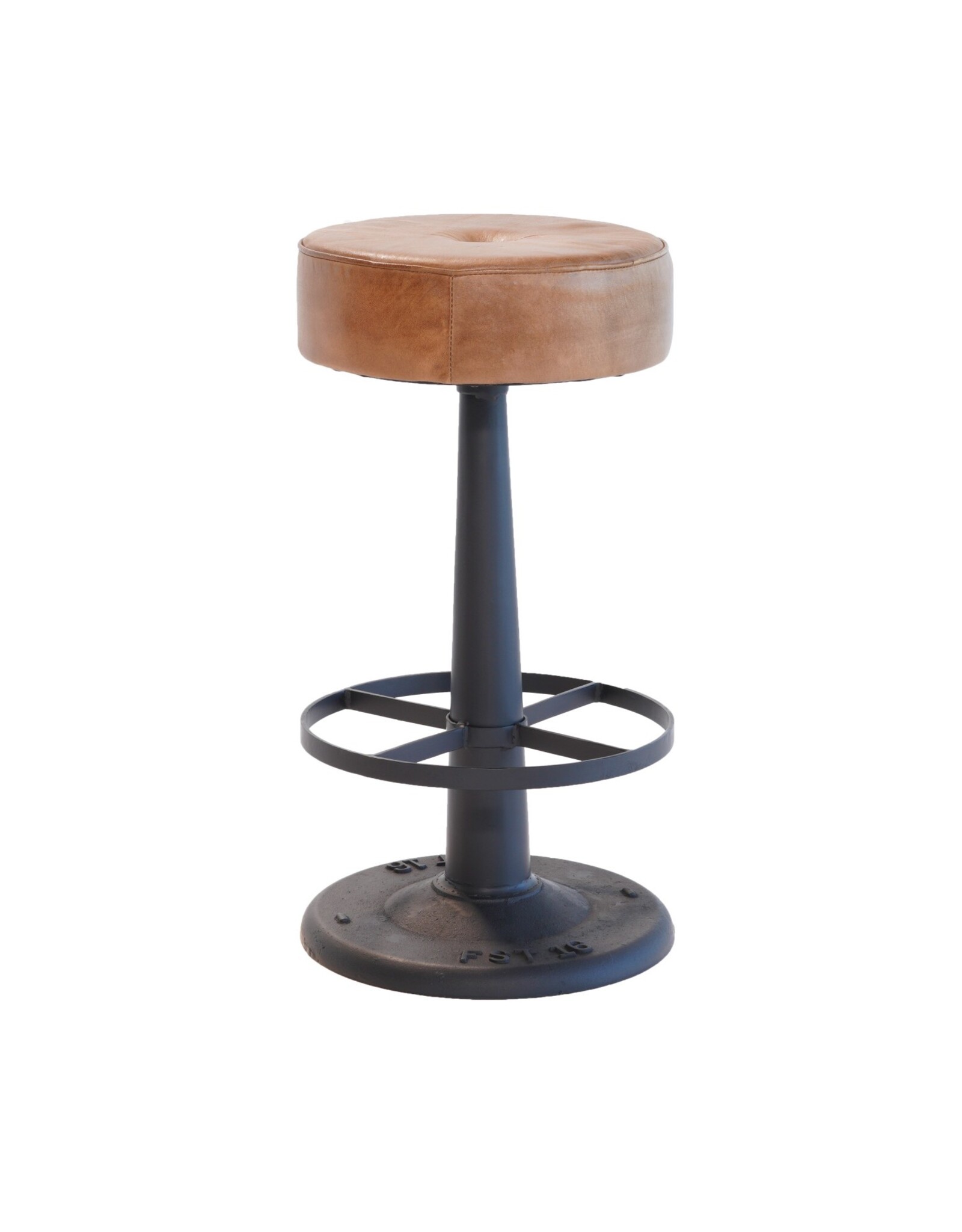 Nest Home Collections Gavin Leather and Iron Counter-Height Stool