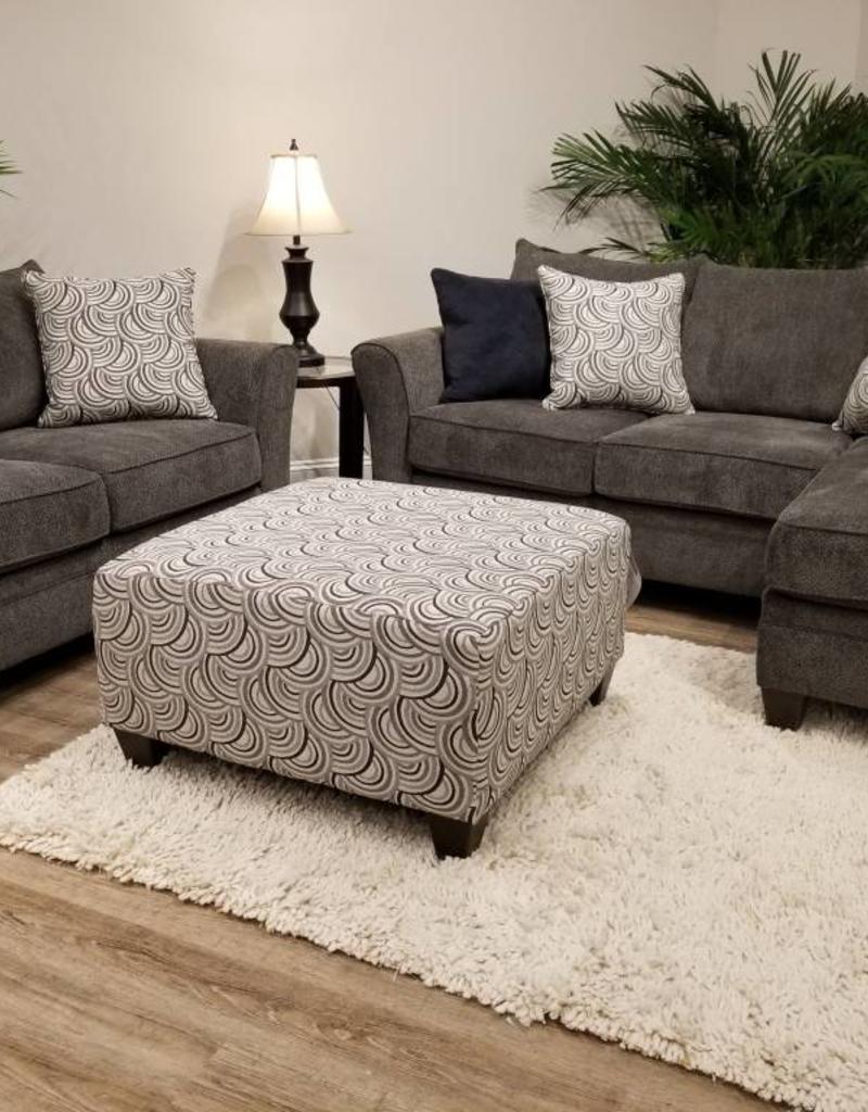 Albany Pewter Chofa Loveseat Cocktail Ottoman Bargain Box And