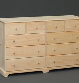 Fighting Creek Valley Pine 10-Drawer Dresser - Unfinished