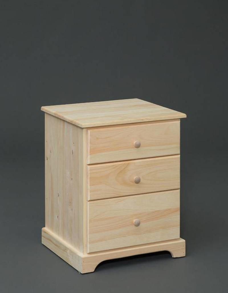 Pine 3 Drawer Nightstand Unfinished Bargain Box And Bunks