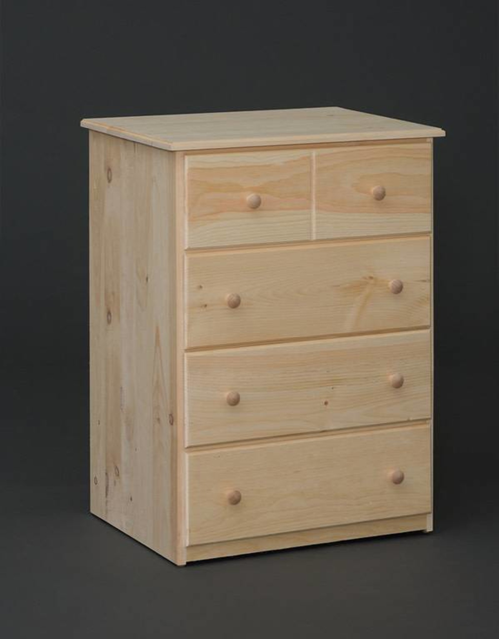 Fighting Creek Simple Pine 4-Drawer Small Chest - Unfinished