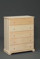 Fighting Creek Valley Pine 5-Drawer Large Chest - Unfinished