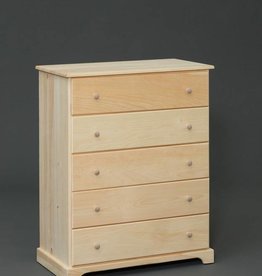 Fighting Creek Pine 5-Drawer Large Chest - Unfinished