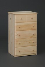 Fighting Creek Simple Pine 5-Drawer Small Chest - Unfinished