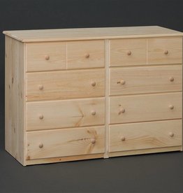 Fighting Creek Pine 8-Drawer Dresser w/ Full Ext Glides - Unfinished