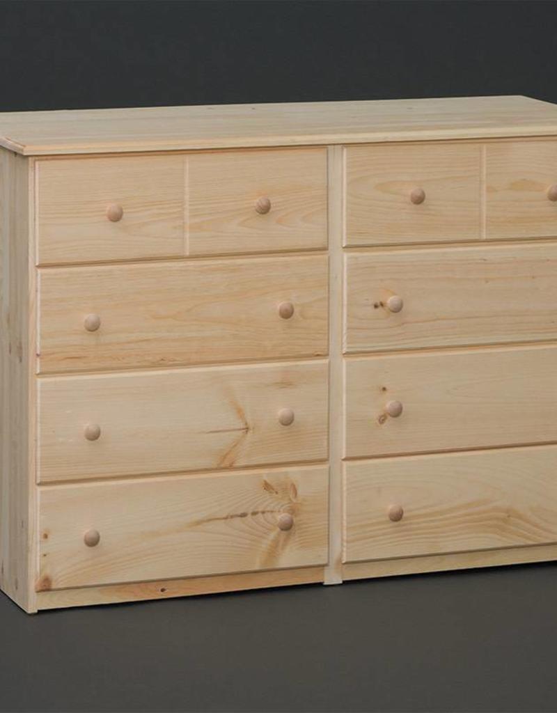 Pine 8 Drawer Dresser W Full Ext Glides Unfinished Bargain