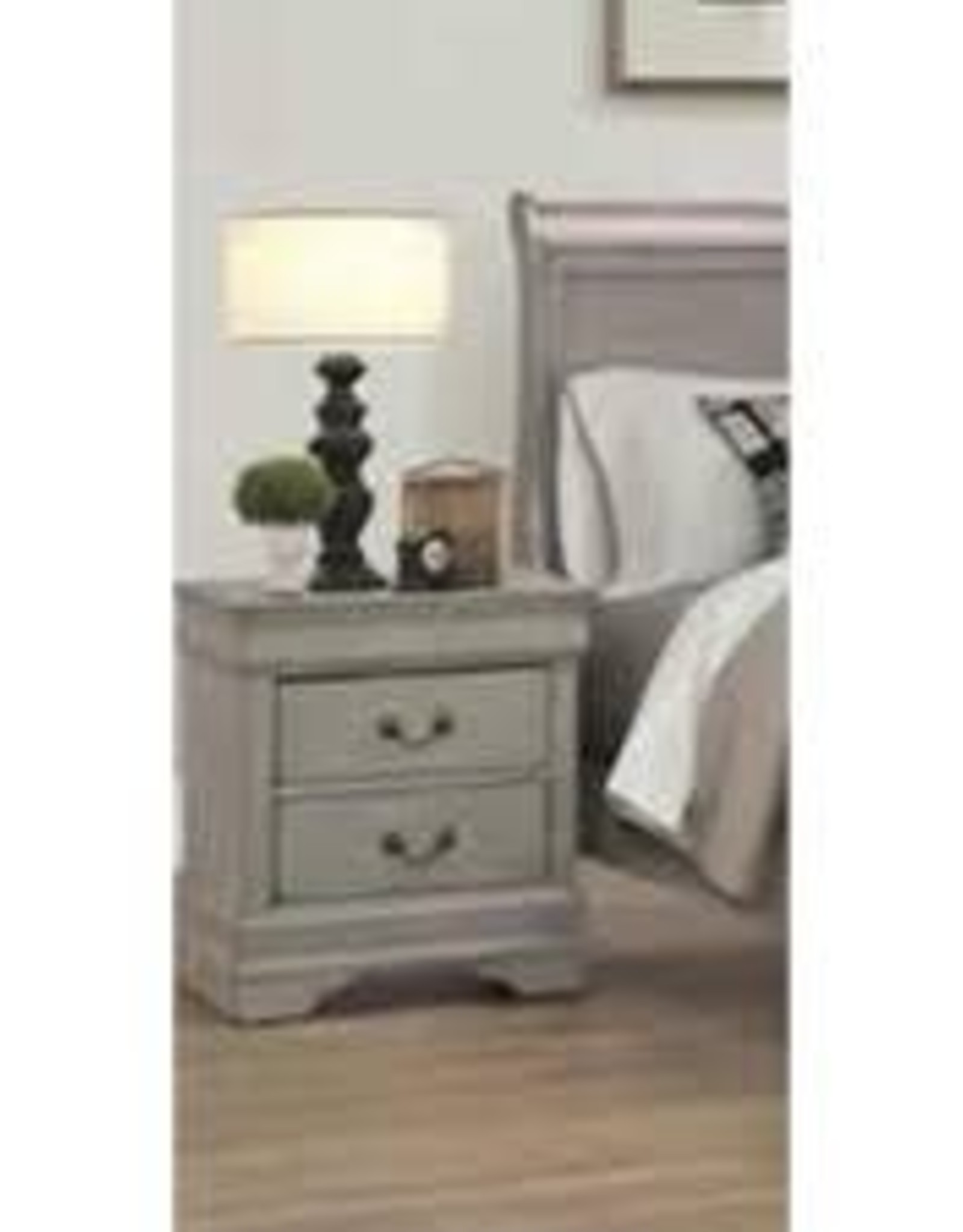 Louis Philipe Sleigh Nightstand Gray Bargain Box And Bunks