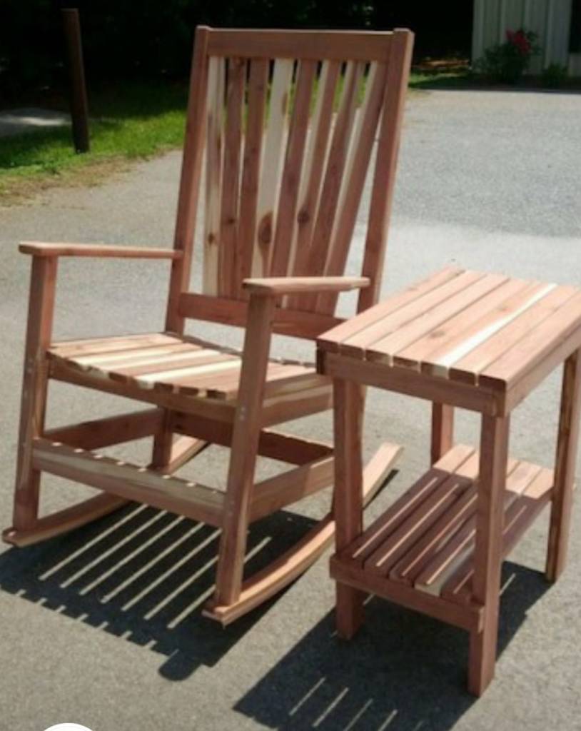 Cedar Rocker W Side Table Bargain Box And Bunks Cedar Rocker W Side Table