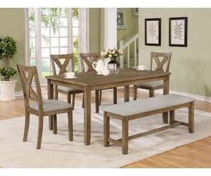 Clara Dining Table W 4 Chairs And Bench Wheat Bargain Box And