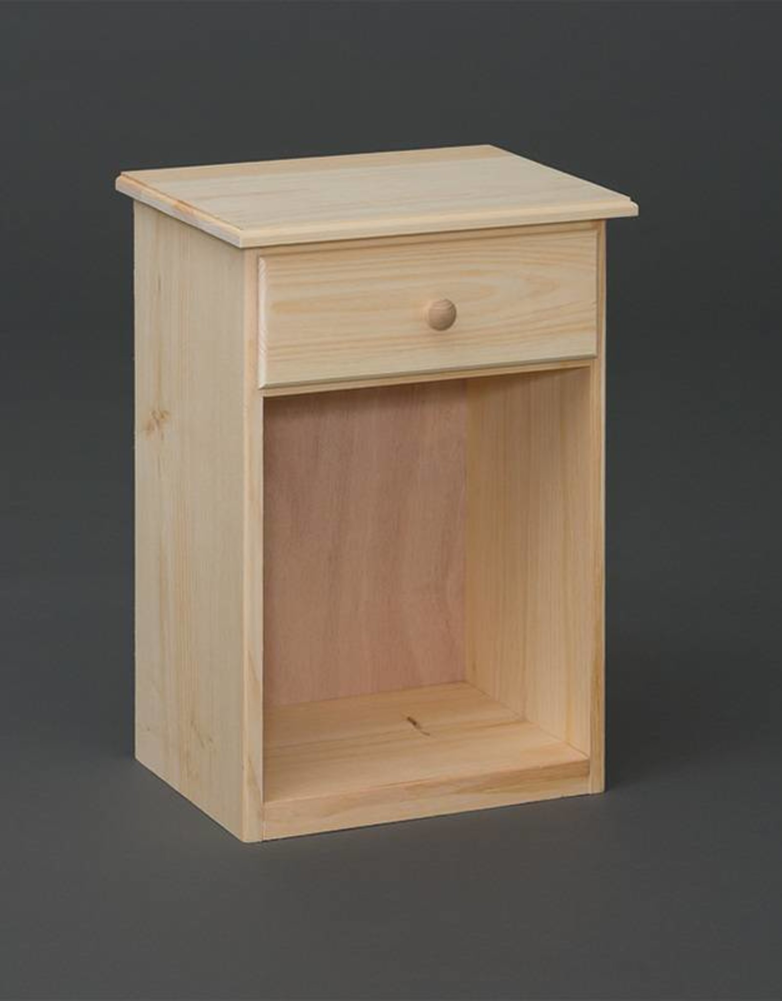 Fighting Creek Simple Pine 1-Drawer Nightstand - Unfinished