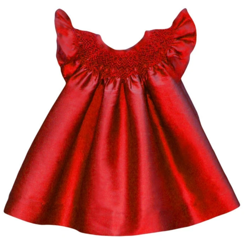 Isabel Garreton Isabel Garreton Sleeveless Red Silk Smock Dress