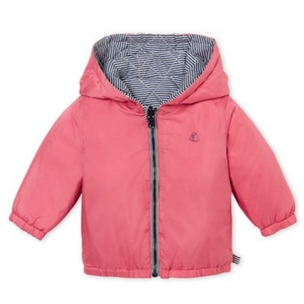 Petit Bateau Petit Bateau Pink Hooded Reversible Jacket