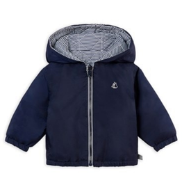 Petit Bateau Petit Bateau Navy Hooded Reversible Jacket