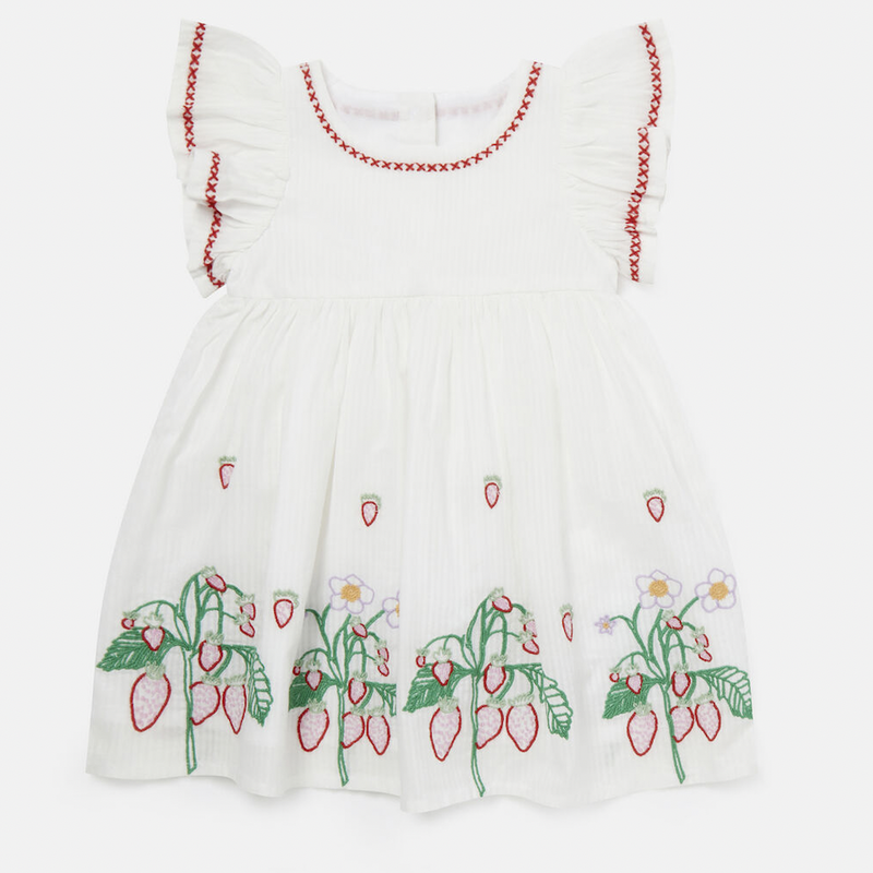 Stella McCartney Stella McCartney White Cotton Strawberry Dress