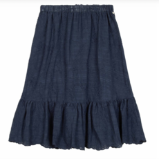 Tartine et Chocolat Tartine et Chocolat Navy Embroidered Cotton Skirt