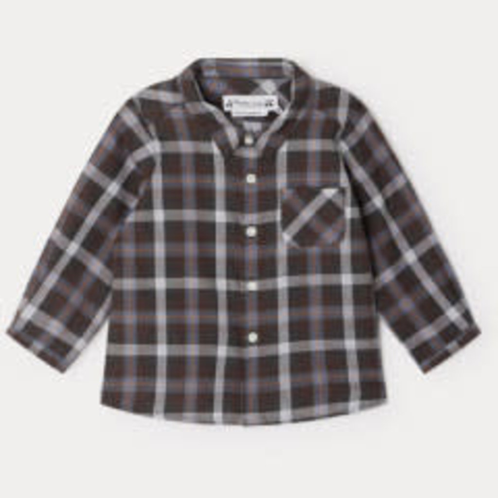 Bonpoint Bonpoint Malo Chocolate Plaid Shirt