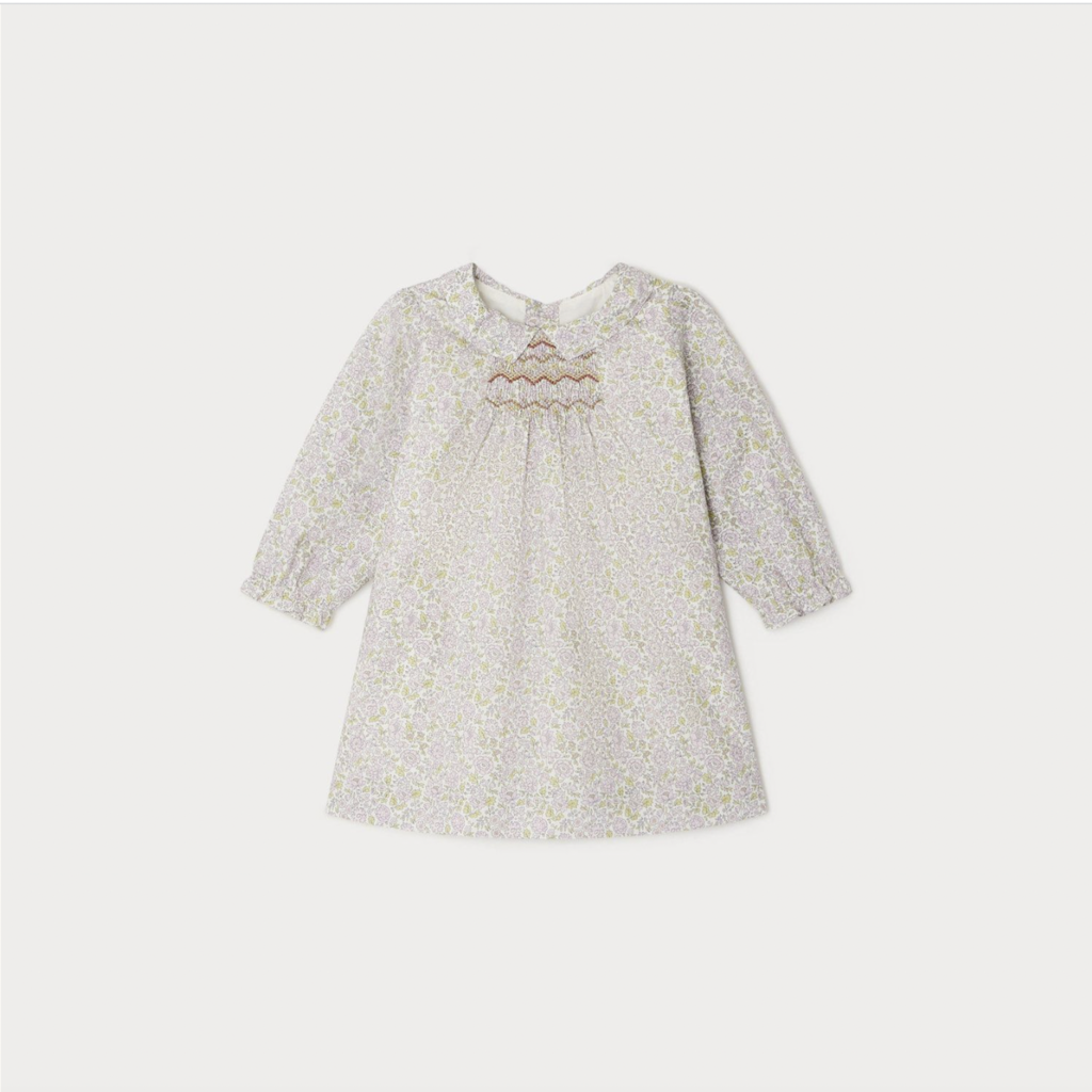 Bonpoint Bonpoint Smocked Liberty Print Rose Juju Dress