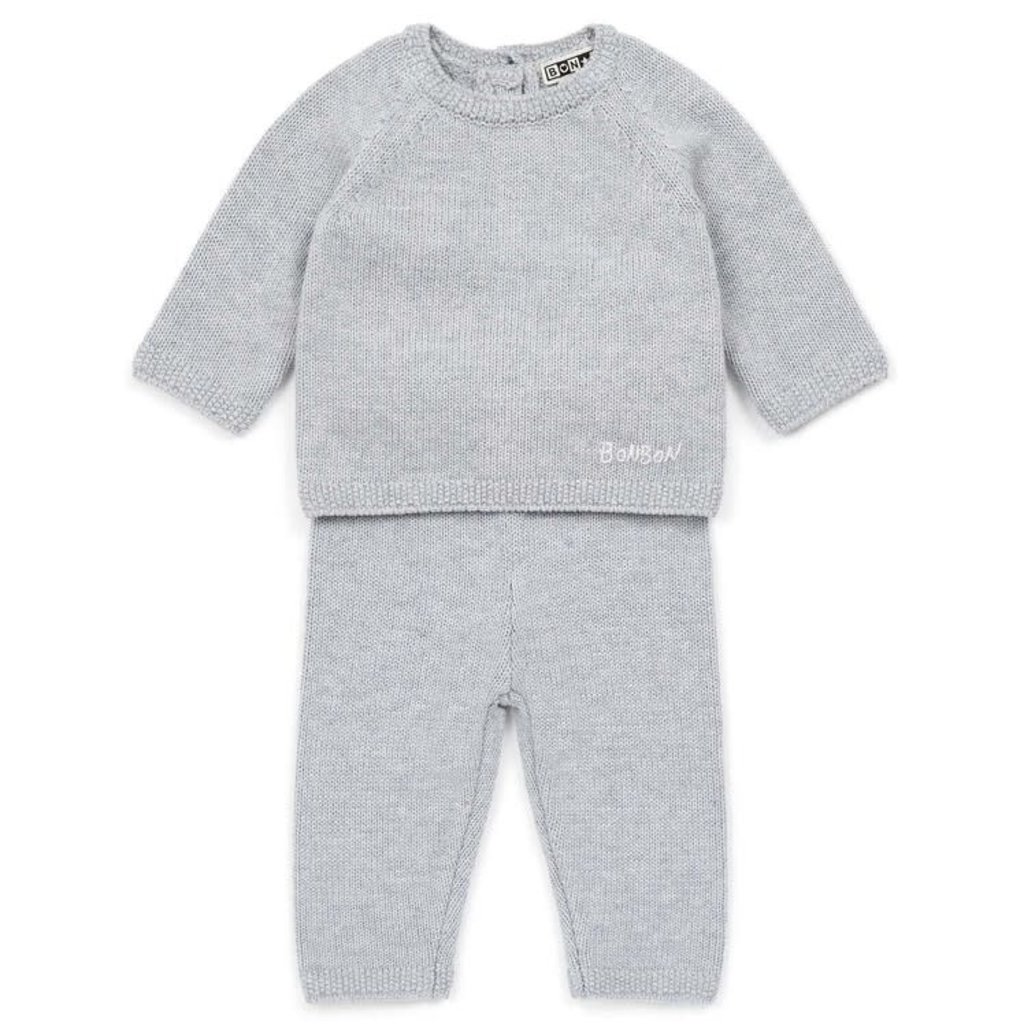 Bon Ton Bon Ton Grey Cotton Knit 2pc